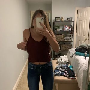 Maroon brandy Melville crop top
